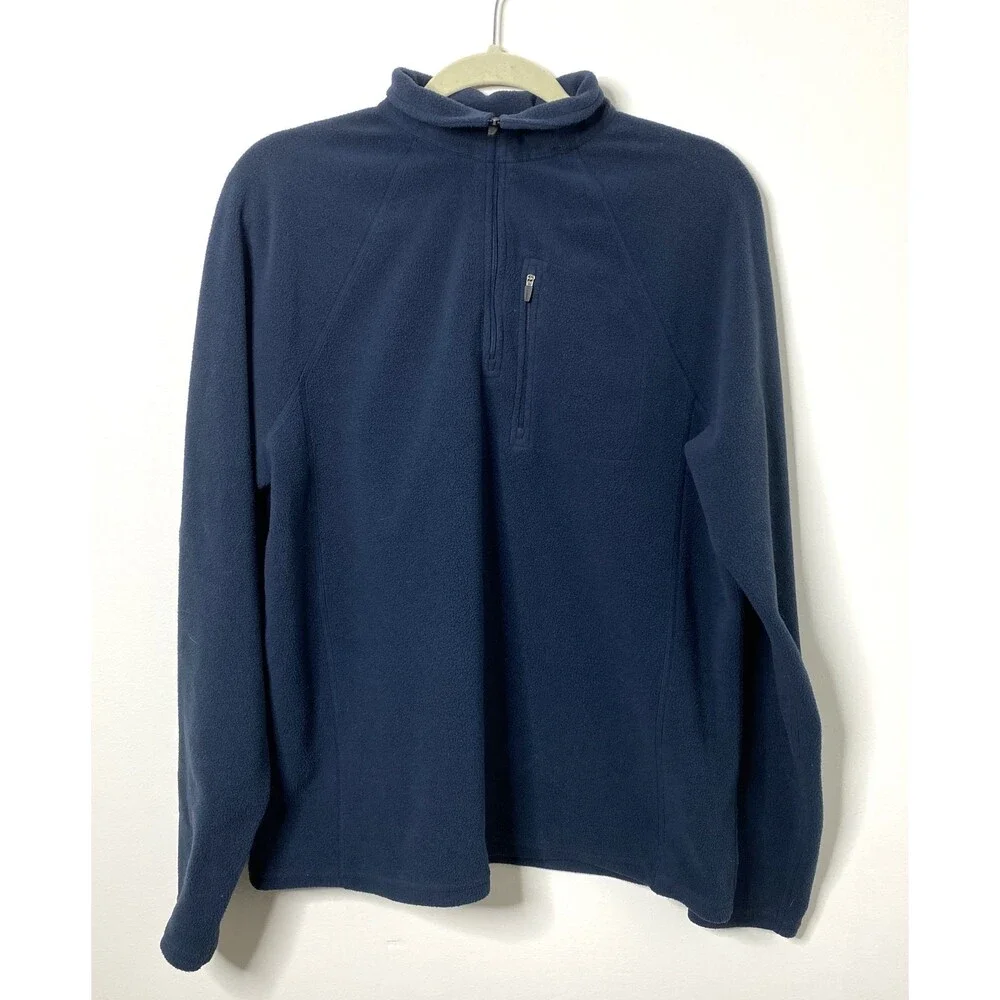 LL Bean Blue Full‑Zip Fleece Jacket Soft Cozy Outdoor Layer Sz M